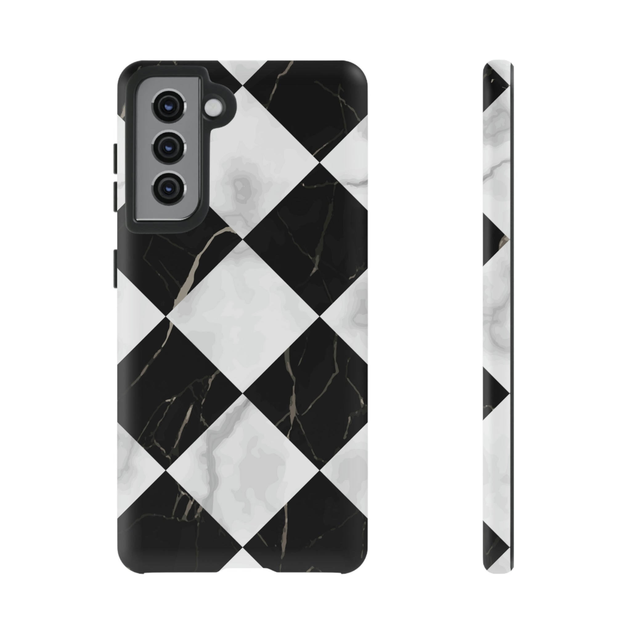 Check Marble Android Case (Protective) Samsung Galaxy S21 Matte Phone Case