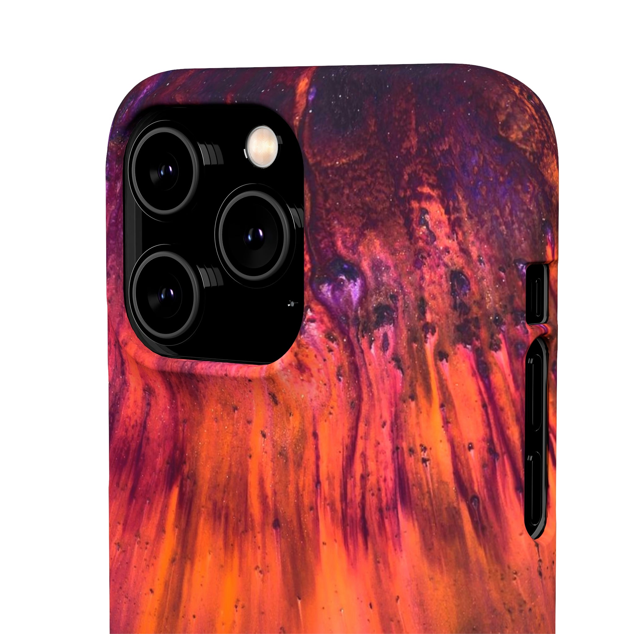 Orange Flow Ink Art iPhone Case (Slim) Phone Case