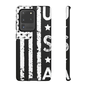 Black n White U.S Flag Android Case (Protective) Samsung Galaxy S20 Ultra Glossy Phone Case