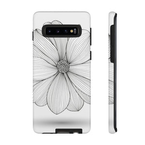 Black n White Dahlia Flower Samsung Case (Protective) Samsung Galaxy S10 Glossy Phone Case