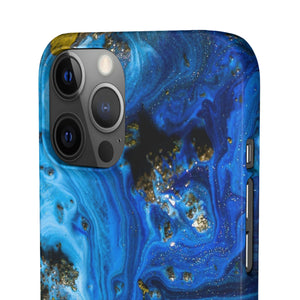 Blue Ice Melt Ink Art iPhone Case (Slim) Phone Case