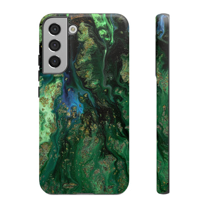 Green Liquid Marble Ink Art Android Case (Protective) Samsung Galaxy S22 Plus Matte Phone Case