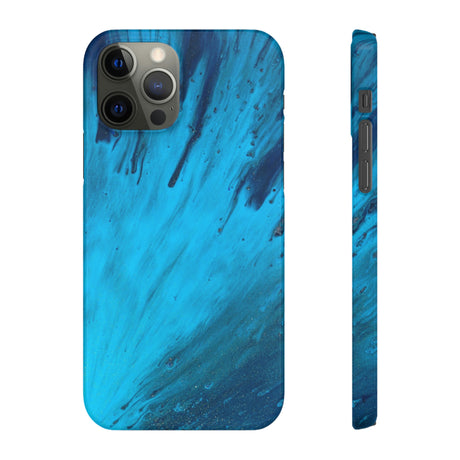 Light Blue Ink Art iPhone Case (Slim) iPhone 12 Pro Glossy Phone Case