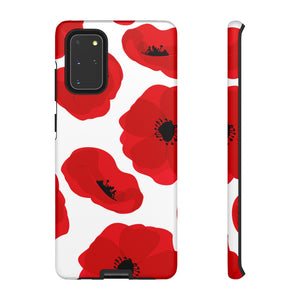 Red poppies on white Samsung Case (Protective) Samsung Galaxy S20+ Matte Phone Case