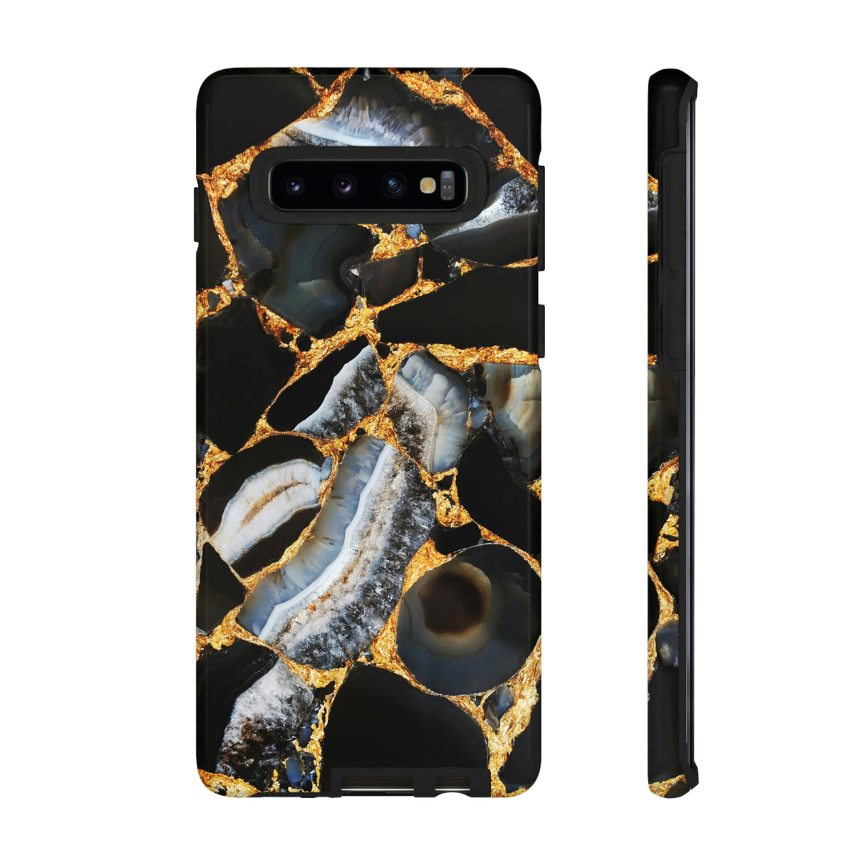 Dark Agate Marble Android Case (Protective) Samsung Galaxy S10 Glossy Phone Case