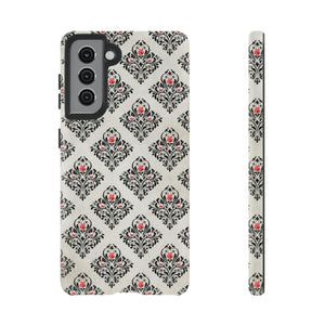 Grey Rose Gothic Flower Samsung Case (Protective) Samsung Galaxy S21 Matte Phone Case