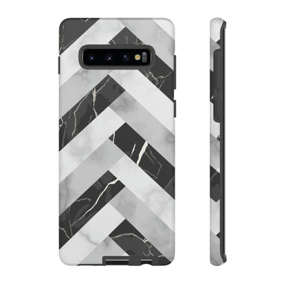 Grey Herringbone Android Case (Protective) Samsung Galaxy S10 Plus Matte Phone Case