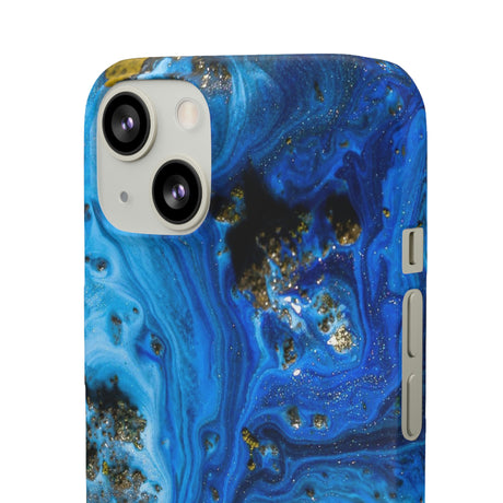 Blue Ice Melt Ink Art iPhone Case (Slim) Phone Case