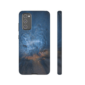 Blue Stardust Ink Art Android Case (Protective) Samsung Galaxy S20 FE Glossy Phone Case