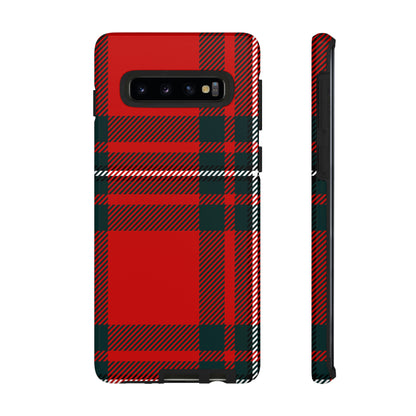 Plaid Pattern Red Android Case (Protective) Samsung Galaxy S10 Glossy Phone Case