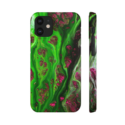 Toxic Green Ink Art iPhone Case (Slim) iPhone 12 Mini Matte Phone Case