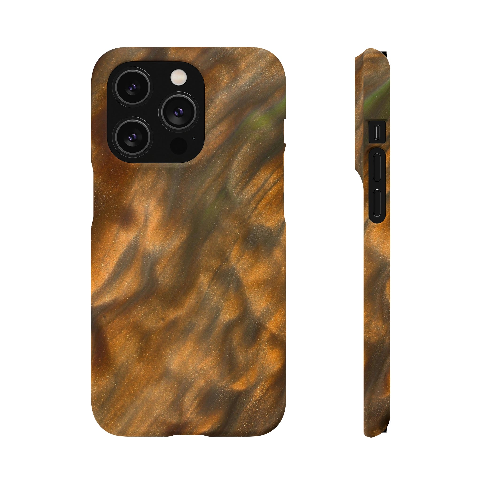 Gold Sand Ink Art iPhone Case (Slim) iPhone 14 Pro Matte Phone Case