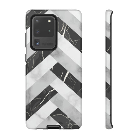 Grey Herringbone Android Case (Protective) Samsung Galaxy S20 Ultra Glossy Phone Case