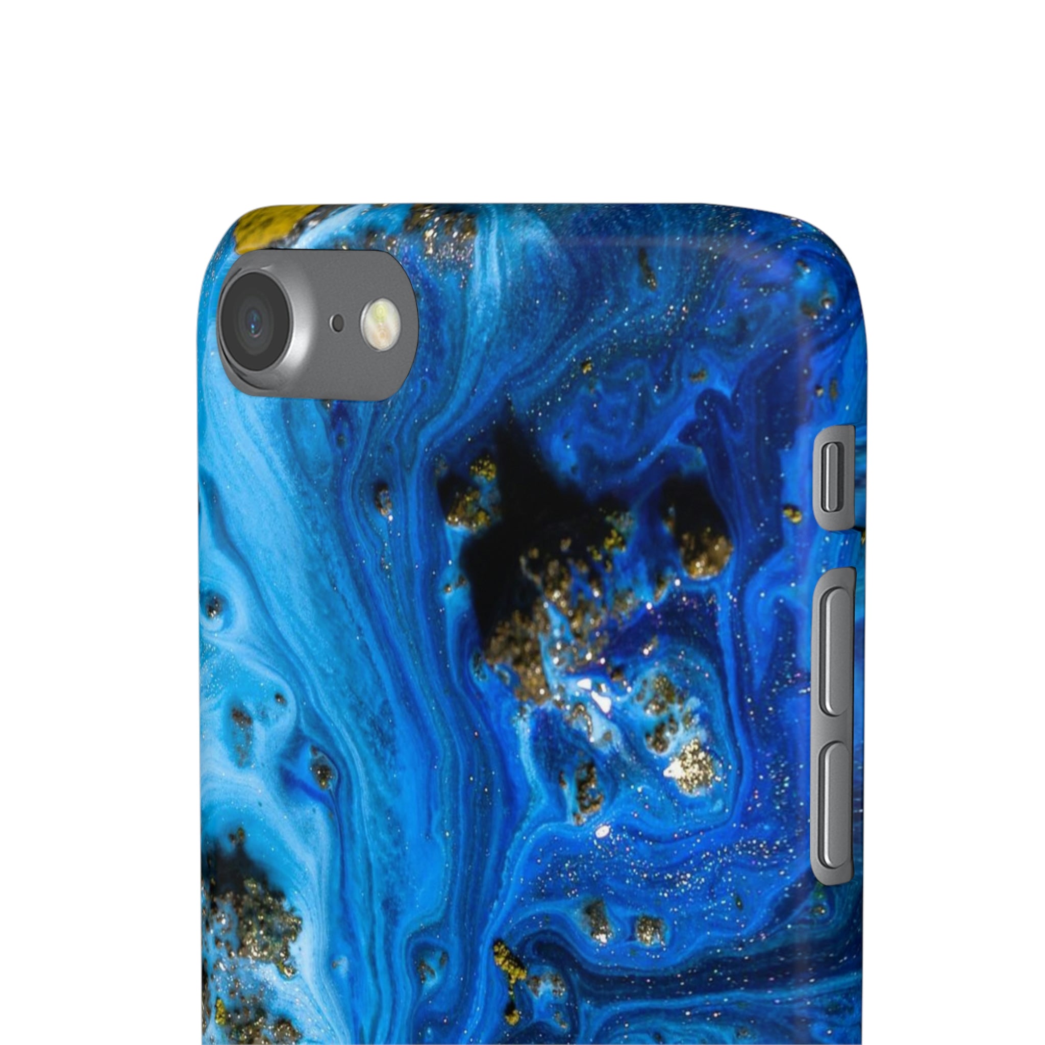 Blue Ice Melt Ink Art iPhone Case (Slim) Phone Case