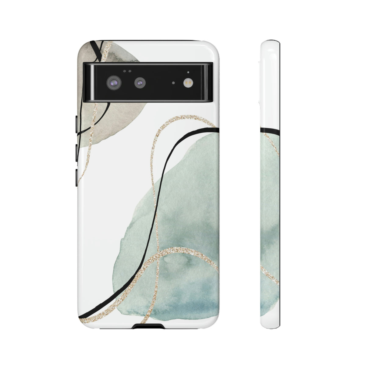 Green Watercolor Android Case (Protective) Google Pixel 6 Glossy Phone Case