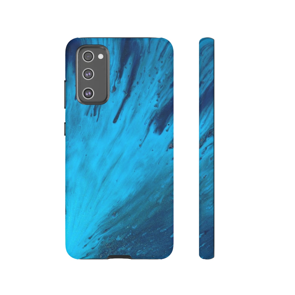 Light Blue Ink Art Android Case (Protective) Samsung S20 FE Matte Phone Case