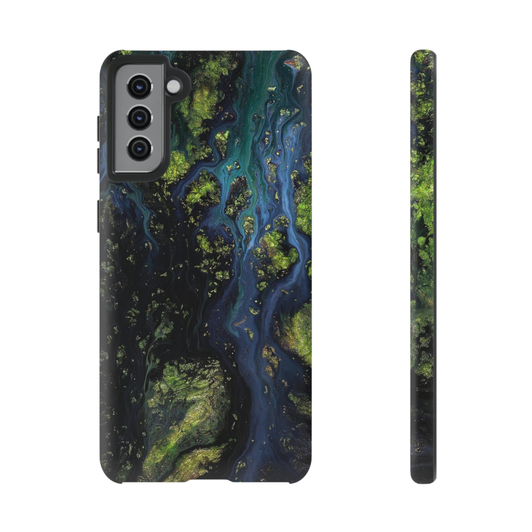 Blue Cosmos Ink Art Android Case (Protective) Samsung Galaxy S21 Plus Matte Phone Case