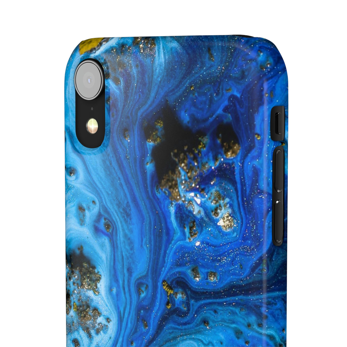 Blue Ice Melt Ink Art iPhone Case (Slim) Phone Case