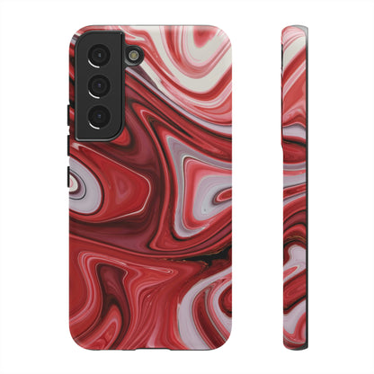 Red White Liquid Android Case (Protective) Samsung Galaxy S22 Matte Phone Case