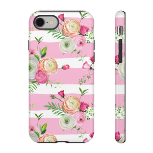 Pink Roses and Ranunculus Flowers iPhone Case (Protective) iPhone 8 Glossy Phone Case