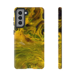 Liquid Yellow Ink Art Android Case (Protective) Samsung Galaxy S21 Glossy Phone Case