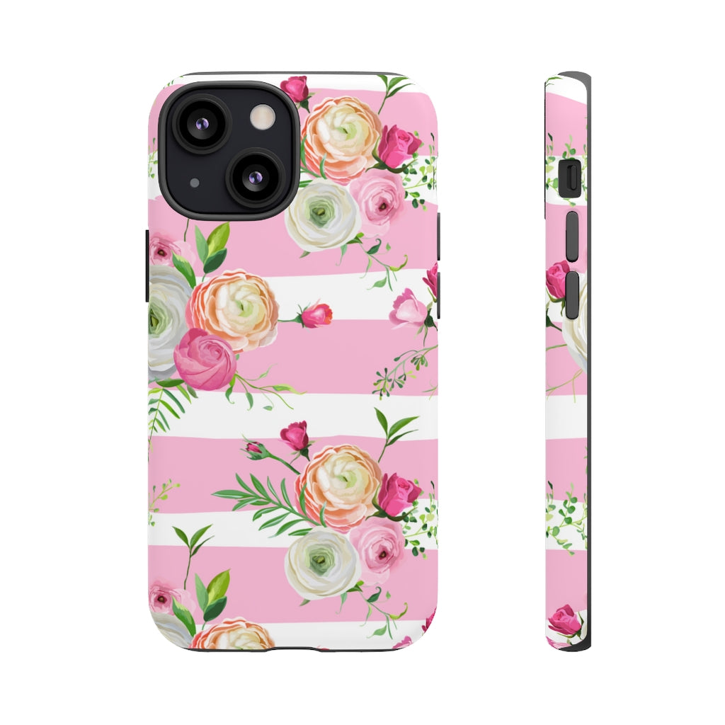 Pink Roses and Ranunculus Flowers iPhone Case (Protective) iPhone 13 Mini Matte Phone Case