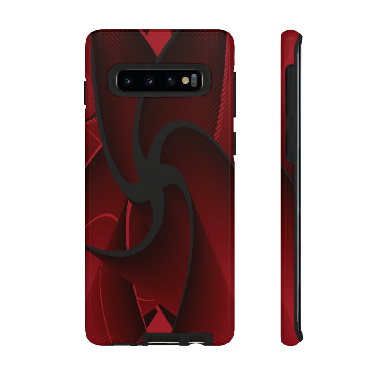 Red Liquid Spiral Android Case (Protective) Samsung Galaxy S10 Glossy Phone Case