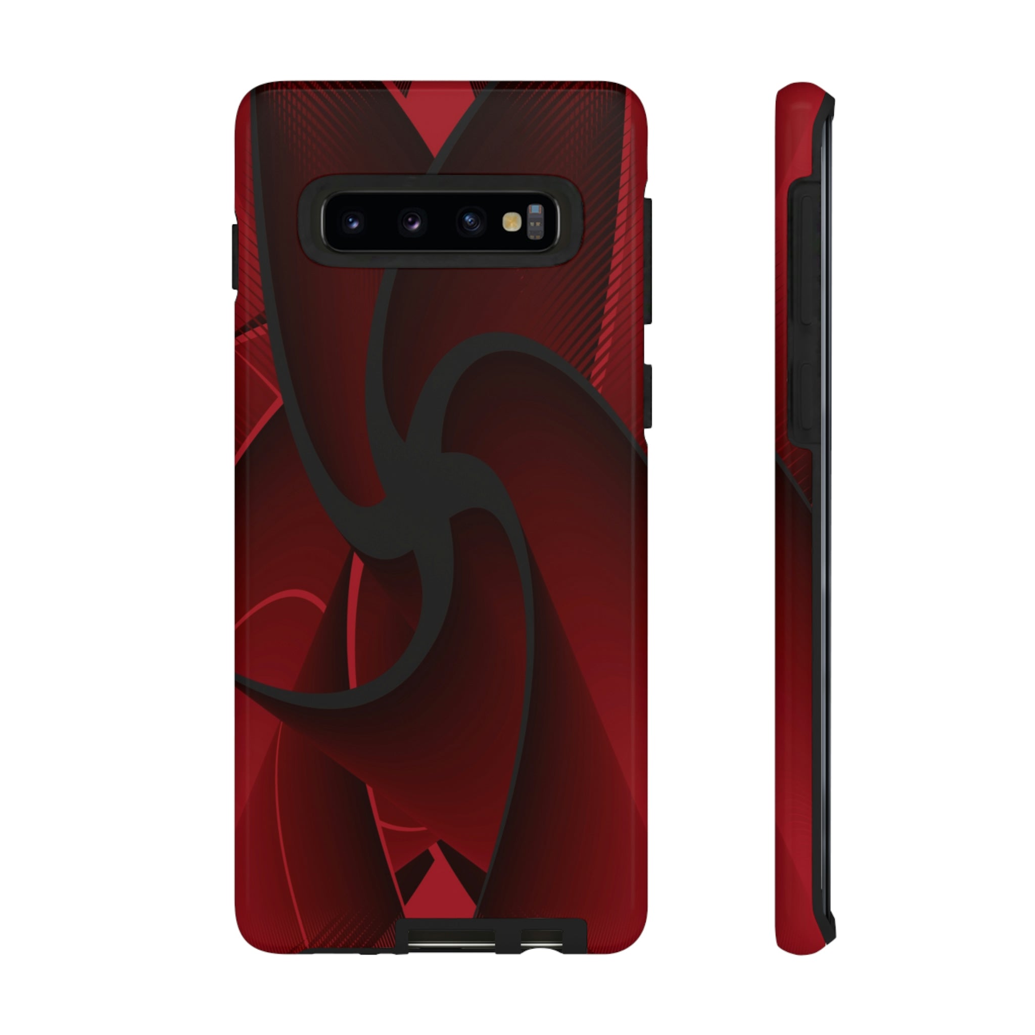 Red Liquid Spiral Android Case (Protective) Samsung Galaxy S10 Glossy Phone Case