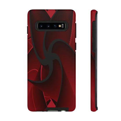 Red Liquid Spiral Android Case (Protective) Samsung Galaxy S10 Glossy Phone Case