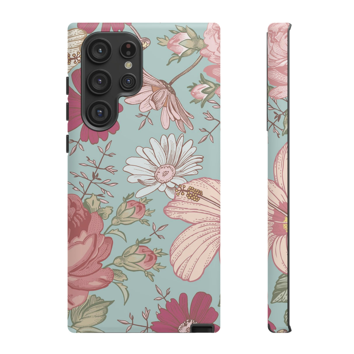 Hibiscus Vintage Flower Samsung Case (Protective) Samsung Galaxy S22 Ultra Matte Phone Case