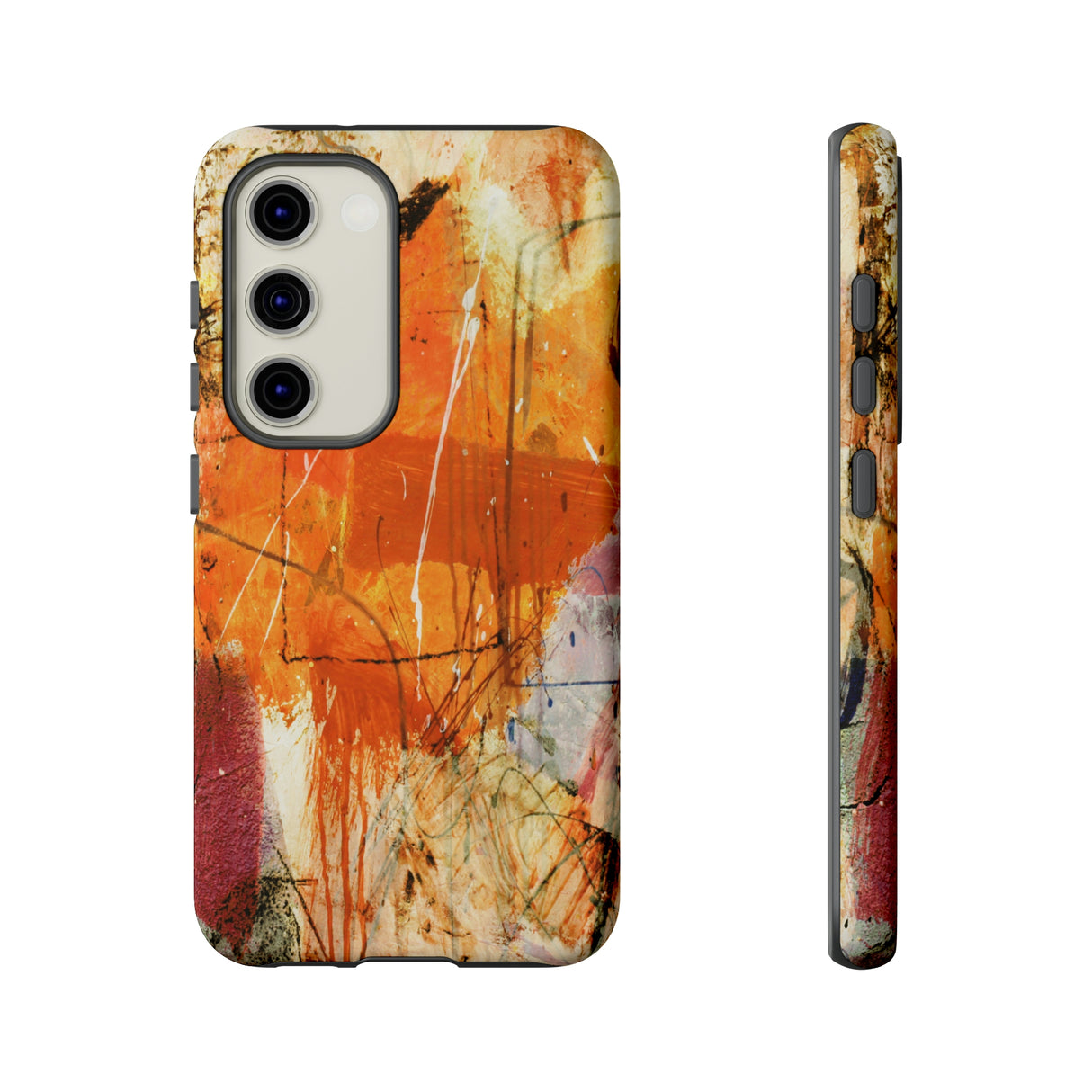 Abstract Orange Art Android Case (Protective) Samsung Galaxy S23 Matte Phone Case