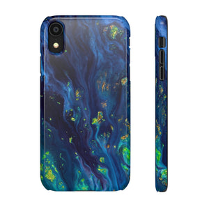 Green Opal Ink Art iPhone Case (Slim) iPhone XR Glossy Phone Case