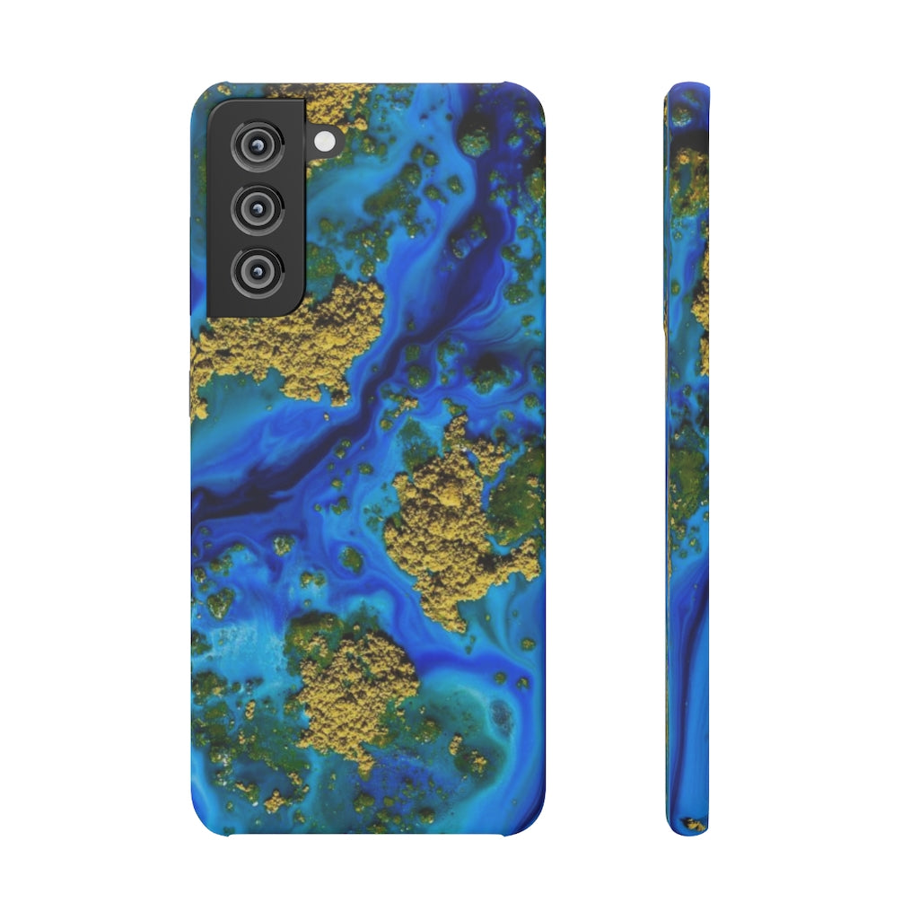 Blue Clear Ocean Ink Art Android Case (Slim) Samsung S21 FE Matte Phone Case