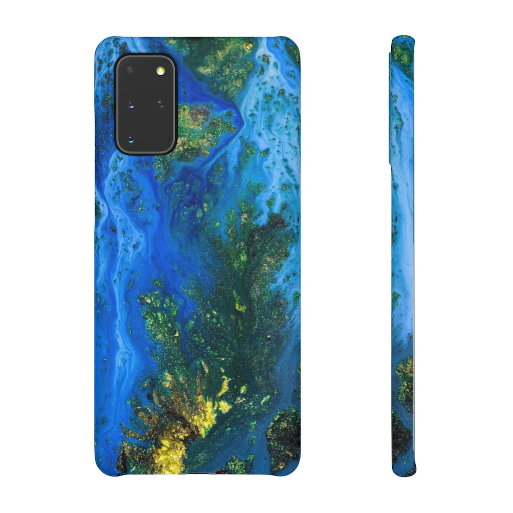 Blue Globe Ink Art Android Case (Slim) Samsung Galaxy S20+ Matte Phone Case