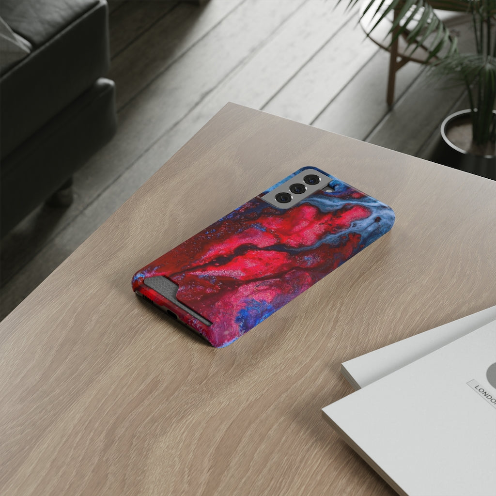 Neon Red Ink Art Android Case (Card) Phone Case