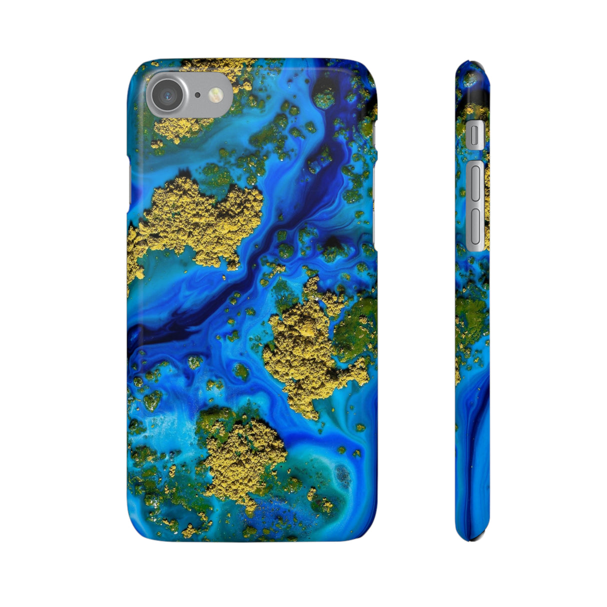 Blue Clear Ocean Ink Art iPhone Case (Slim) iPhone 7 Glossy Phone Case