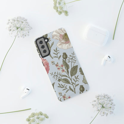 Poppy Blue Vintage Flower Samsung Case (Protective) Phone Case