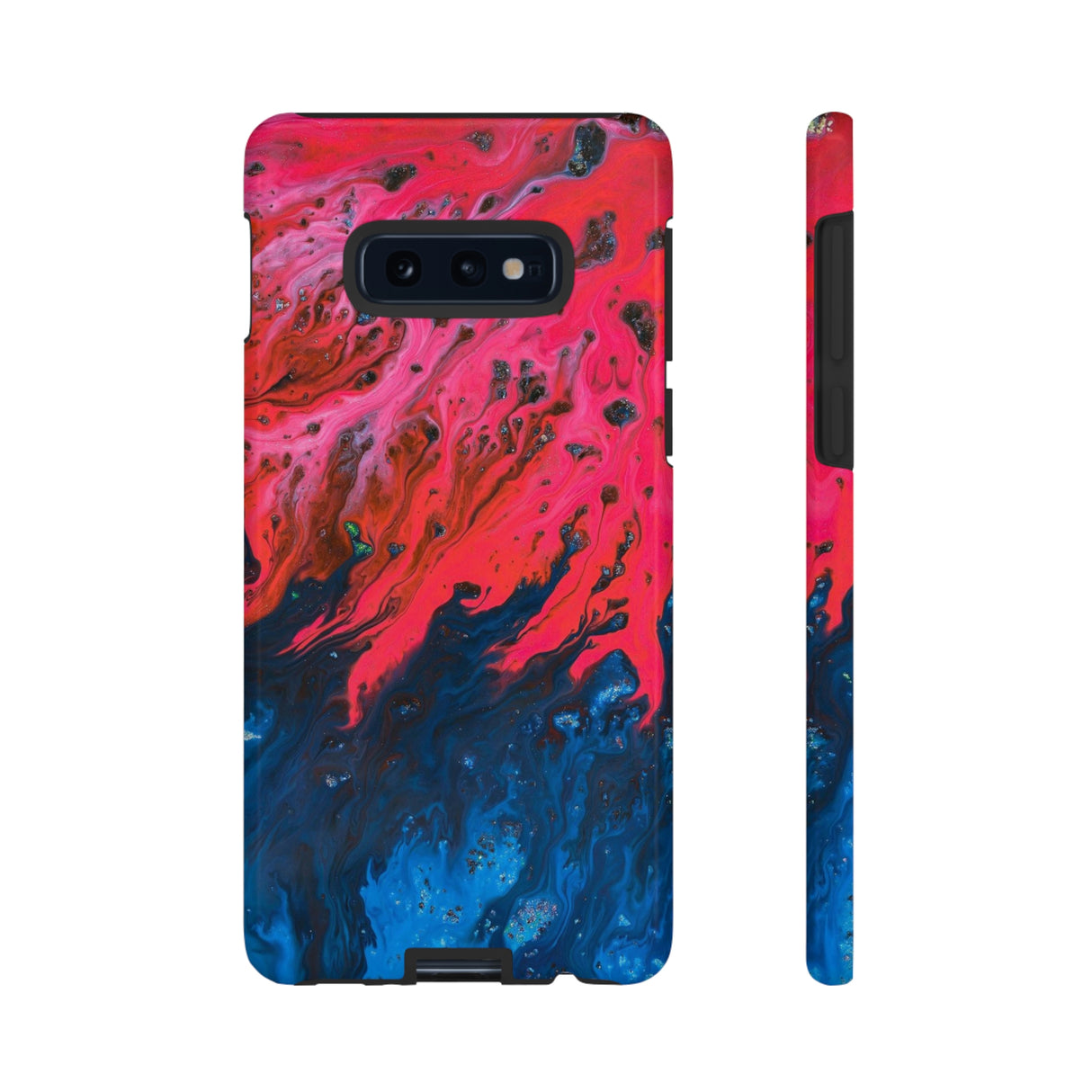 Bright Pink River Ink Art Android Case (Protective) Samsung Galaxy S10E Glossy Phone Case