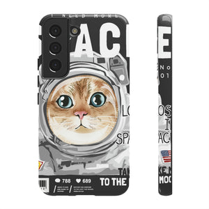 Space Cute Cat Android Case (Protective) Samsung Galaxy S22 Glossy Phone Case