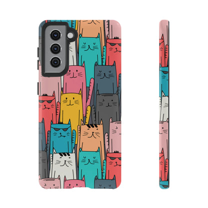 Colorful Cats Android Case (Protective) Samsung Galaxy S21 Glossy Phone Case