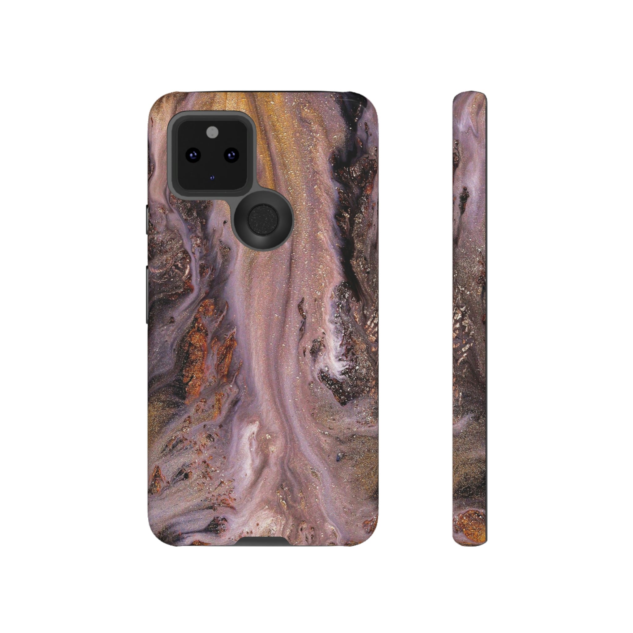 Pink Marble Ink Art Android Case (Protective) Google Pixel 5 5G Glossy Phone Case