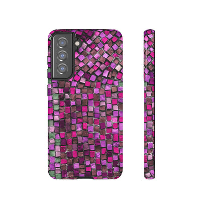 Purple Mosaic Android Case (Protective) Samsung Galaxy S21 FE Glossy Phone Case