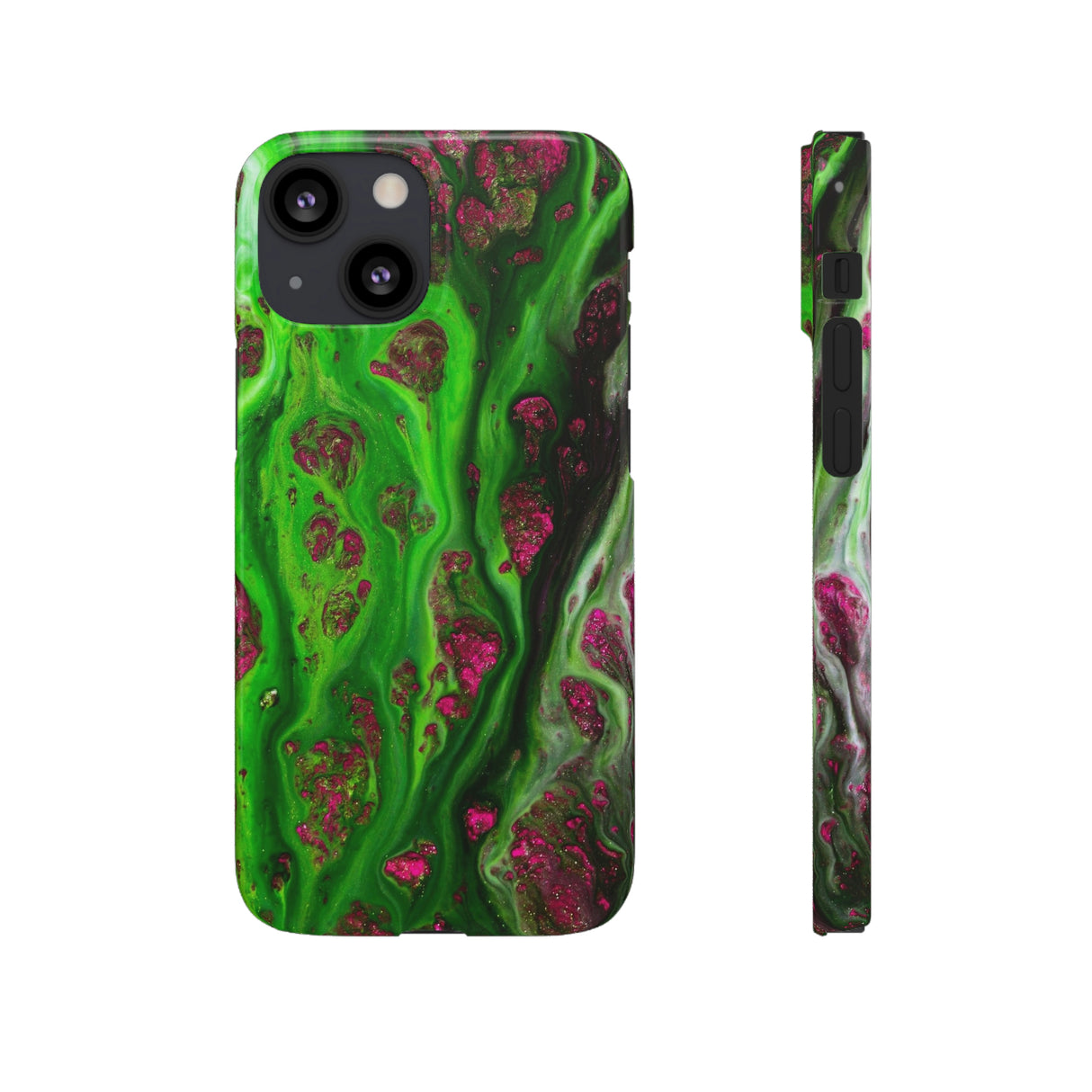 Toxic Green Ink Art iPhone Case (Slim) iPhone 13 Mini Glossy Phone Case