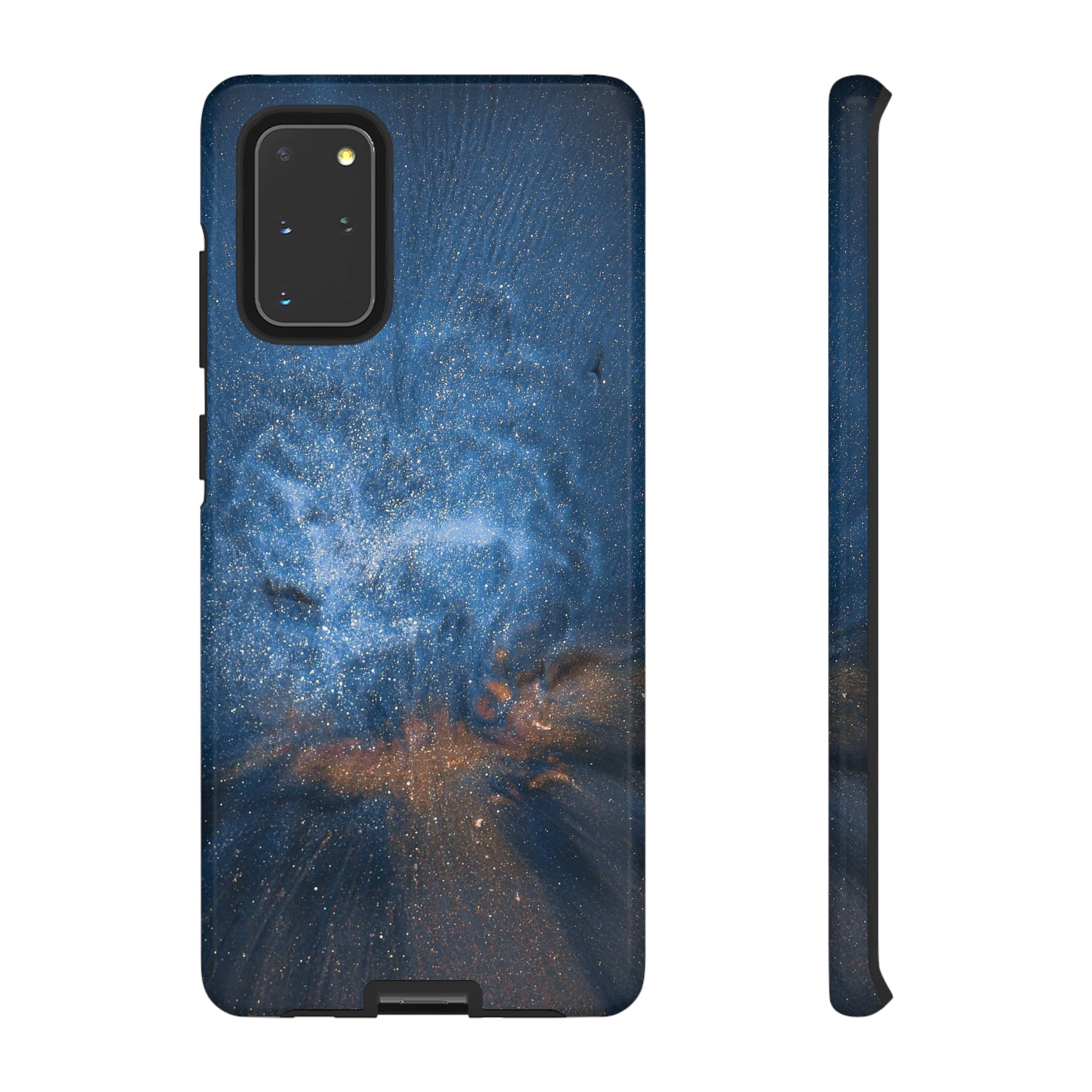 Blue Stardust Ink Art Android Case (Protective) Samsung Galaxy S20+ Glossy Phone Case