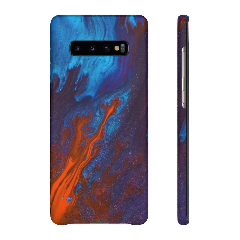 Orange Flame Ink Art Android Case (Slim) Samsung Galaxy S10 Plus Matte Phone Case