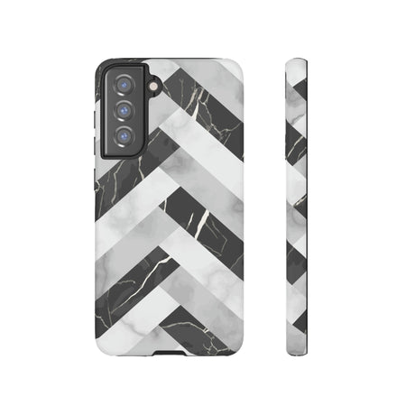 Grey Herringbone Android Case (Protective) Samsung Galaxy S21 FE Matte Phone Case