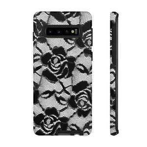 Black Rose Lace Gothic Flower Samsung Case (Protective) Samsung Galaxy S10 Glossy Phone Case