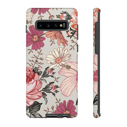 Pink daisies Vintage Flower Samsung Case (Protective) Samsung Galaxy S10 Plus Matte Phone Case