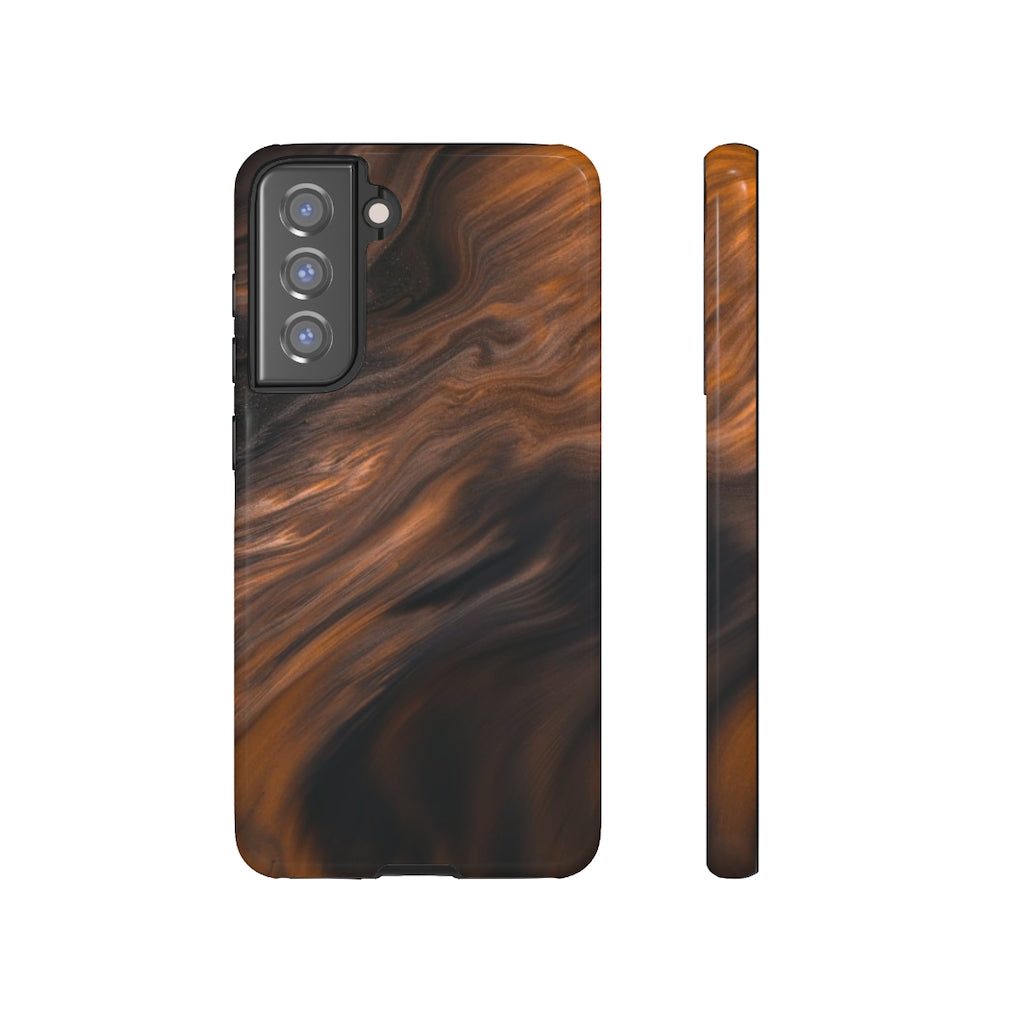 Brown Mist Ink Art Android Case (Protective) Samsung S21 FE Glossy Phone Case