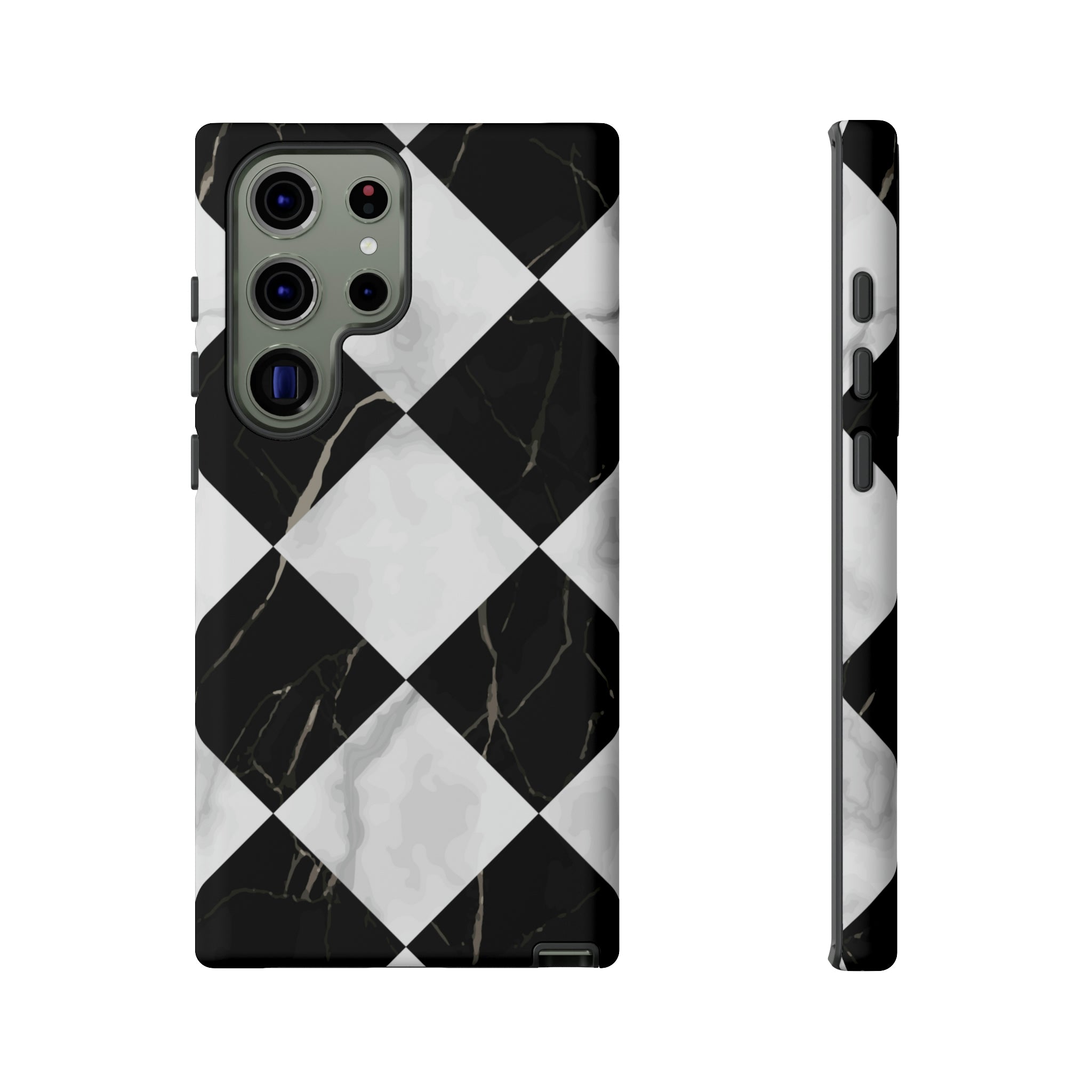 Check Marble Android Case (Protective) Samsung Galaxy S23 Ultra Matte Phone Case